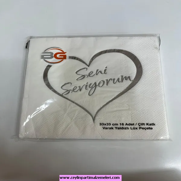 Seni Seviyorum Temalı Peçete